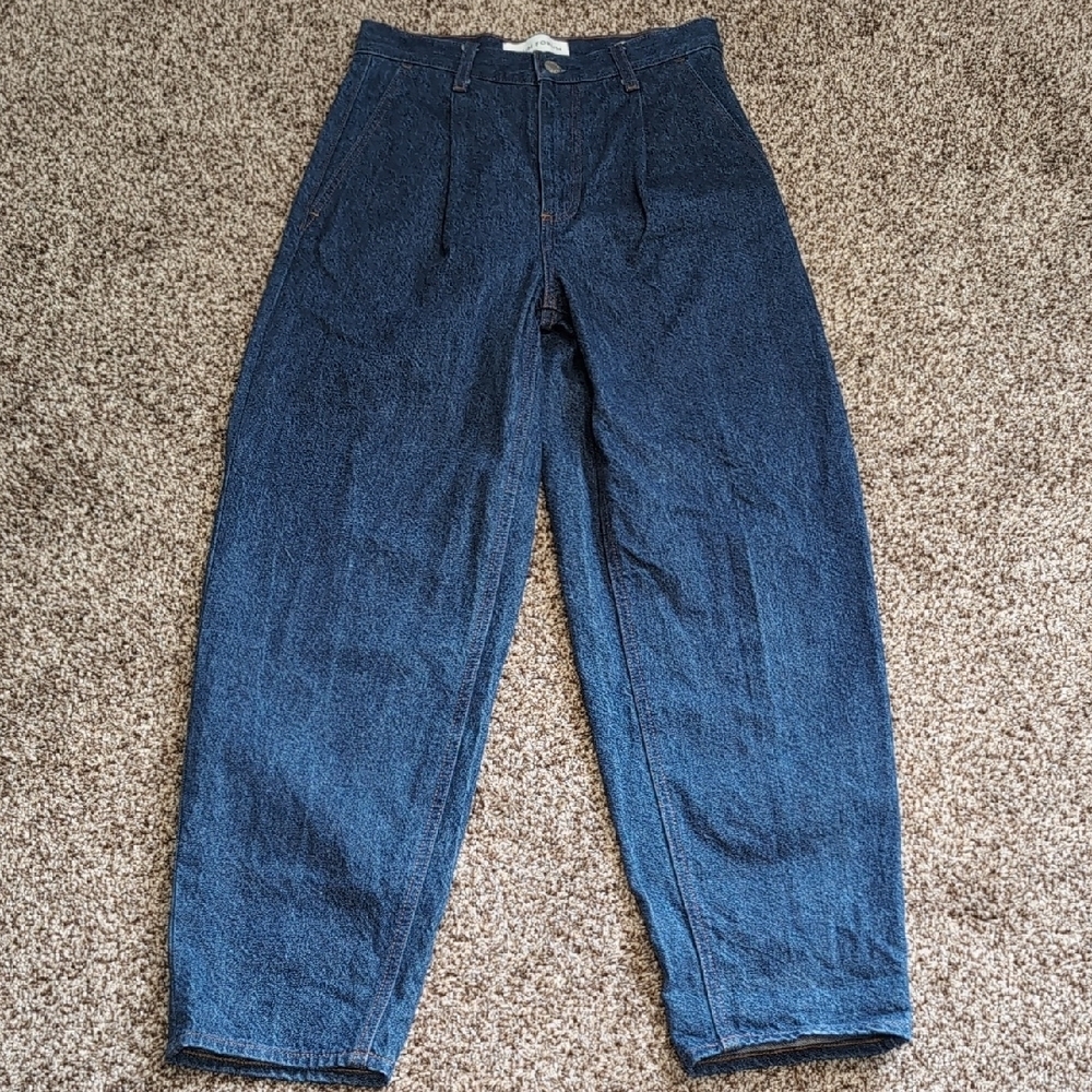 Denim Forum The Luanne High Rise Tapered Pleated Jeans Size 25